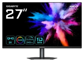 27" GIGABYTE GO27Q24 černá / QD-OLED / 2560 x 1440 / 240 Hz / 0.03ms / 400 cd/m2 / 2x HDMI + DP + USB-C / VESA (GO27Q24 EK)