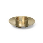 Ferm Living Mosazný svícen Block Brass 11 cm, zlatá barva, kov
