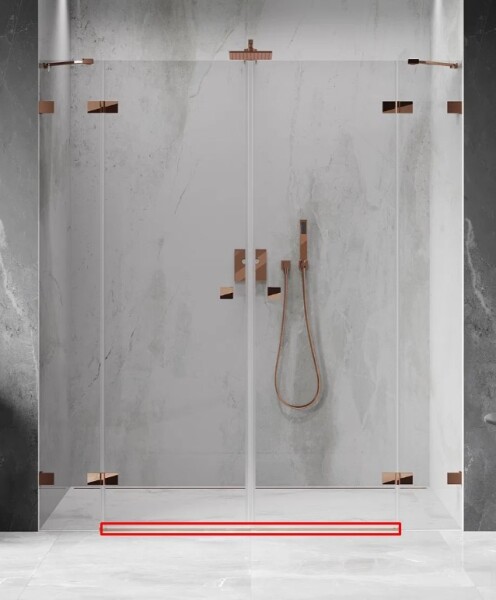 MEXEN - LUNAR prahová lišta rovná 200 cm růžové zlato 830-03-60