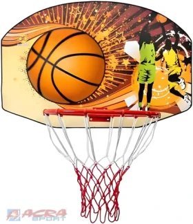 ACRA Basketbalová deska 90 x 60 cm / Basketbalový koš / Průměr 45 cm / Se síťkou / Do interiéru (jpb9060)