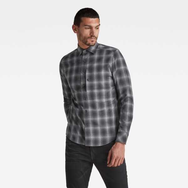 G-STAR Shirt Fine stretch wool check grey