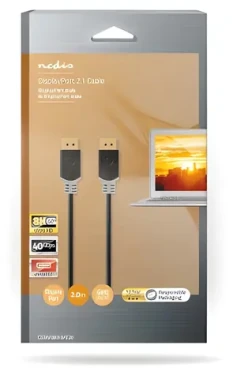 Nedis DisplayPort antracit / Kabel DisplayPort / 8K 60Hz / Pozlacené konektory / 2 m / Kulatý (CCBW38010AT20)