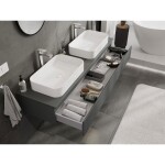 MEXEN/S - Orio koupelnová skříňka pod umyvadlo 160 cm s deskou, 1 šuplík, grafit mat 91A10-16023-1-BFC66