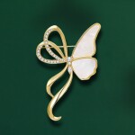 Brož ve tvaru motýla s perleťovými křídly Michell, Zlatá