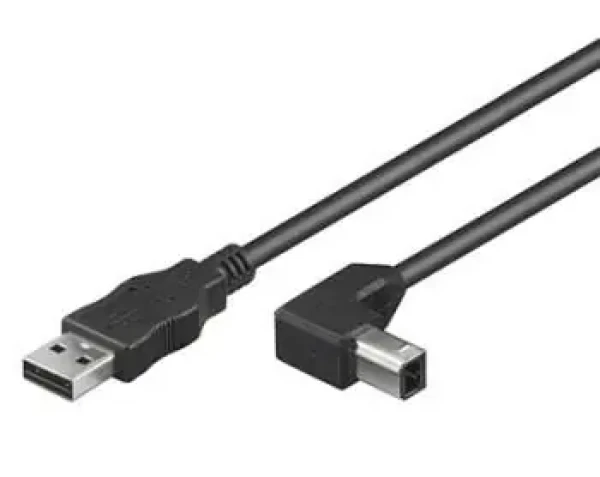 PremiumCord Kabel USB 2.0 A-B 90° černá / Kabel / USB 2.0 / 1 m (ku2ab1-90)