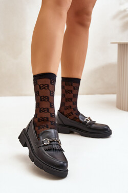 Dámské Mokasíny S Ozdobou Eko Kůže Černé Tialorae 39