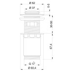 INVENA - Automatická mosazná zátka k umyvadlu CLIC CLACK SC-B1-027-G