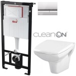 ALCADRAIN Sádromodul - předstěnový instalační systém s chromovým tlačítkem M1721 + WC CERSANIT CLEANON CARINA + SEDÁTKO AM101/1120 M1721 CA1