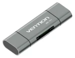 Vention Čtečka paměťových karet USB 3.0/USB-C šedá / Čtečka paměťových karet / SD / microSD / 5000 Mbit/s (CCHH0)