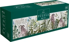INTERDRUK Panoramatické puzzle Kapradí a květiny