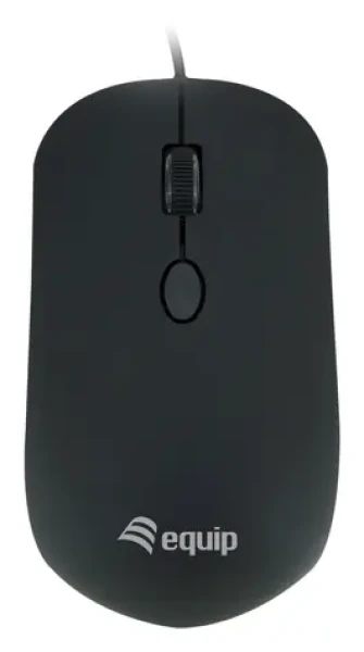 Equip Komfortní myš černá / Drátová myš / USB-A / Nastavitelné DPI 800-1600 / 1,35 m kabel / 3 tlačítka (245114)
