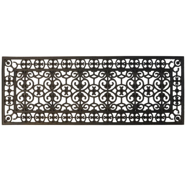 Ib Laursen Gumová rohož 120 x 45 cm, černá barva, plast
