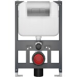 CERANO - Kompletní WC set Basic/Cesso - bílá matná - WC tlačítko Modulo/Stříbrná - závěsné - nízký modul - předstěnová instalace - 49x36 CER-8050BD86194