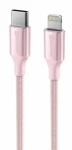 SWISSTEN TEXTILE II datový kabel USB-C - Lightning 1.5m růžová (71529205)