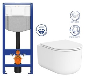 AKCE/SET - CERSANIT předstěnový instalační systém bez tlačítka + WC CERSANIT INTRO PRO OVAL /VÍROVÉ SPLACH/+ SEDÁTKO K97-526 X IR1