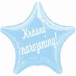Balónek fóliový světle modrá hvězda Krásné narozeniny! Balonky.cz Balónek fóliový světle modrá hvězda Krásné narozeniny! Balonky.cz