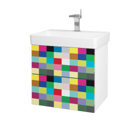 Dřevojas - Koupelnová skříňka VARIANTE SZZ2 60 pro umyvadlo Laufen Pro S - N01 Bílá lesk / IND Individual 163068