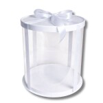 Cake Star Cake Star Plastový kulatý box na dorty bez stuhy 4Cake bílý (26 x 26 x 31 cm)