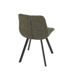 Židle jídelní, zelená látka, nohy černý kov