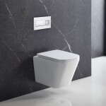 Mereo WC set - Smart flush rimless WC hranaté, modul pro sádrokarton, chrom hranaté tlačítko lesklé MM02NSETRT322