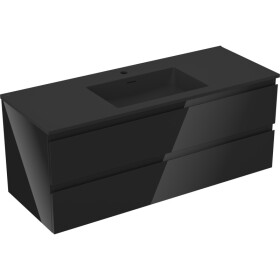 MEXEN/S - Orio koupelnová skříňka 120 cm s umyvadlem Otis, 2 zásuvky, černá lesk/černá mat 91A10-12047-2-BFF70-W18M71