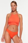 Trendyol Orange Barbell Neck Dekolt Bikiny Top