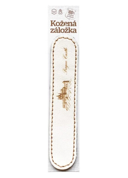 Kožená záložka obšitá Pražský hrad