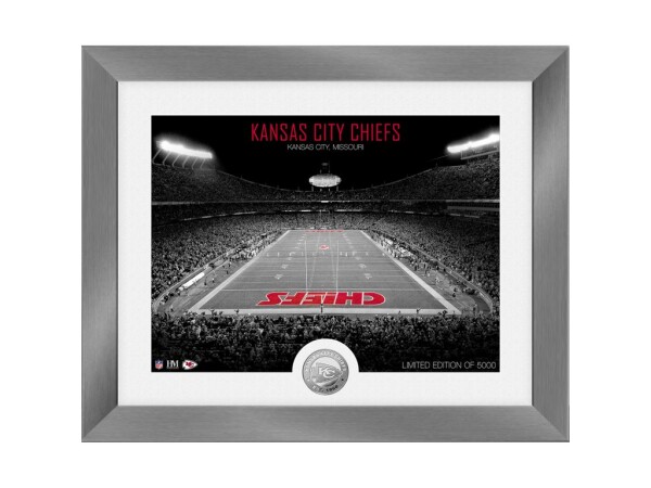 Highland Mint Obraz Kansas City Chiefs NFL Art Deco Stadium Silver Coin Photo Mint