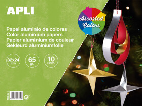APLI metalický papír, 32 24 cm, blok 10 listů, mix barev