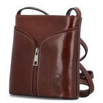 Luxusní dámská kožená crossbody kabelka Violiana, hnědá