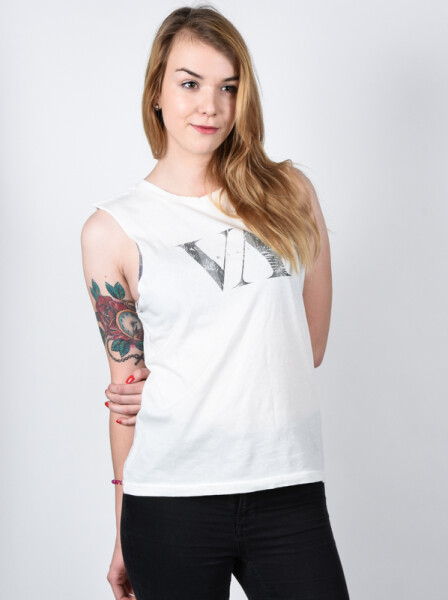 RVCA VA TROPIC LINE Vintage White dámská tílko - L