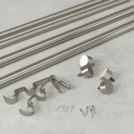 Stříbrná roztažitelná dvojitá garnýž 91-168 cm Umbra CAPPA