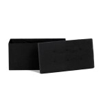 Taburet s úložným prostorem, černá manšestrová látka