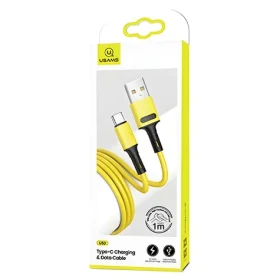 USAMS SJ436 U52 žlutá / Kabel / USB Type-C / Rychlonabíjecí / 2A / 1 m (SJ436USB03)