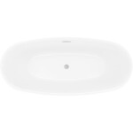 MEXEN/S - Luvo Slim volně stojící vana 170 x 75, bílá/černá, sifon a přepad nikl kartáčovaný 52801707575-97