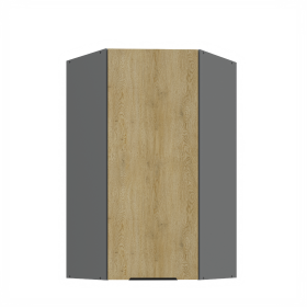 Horní rohová skříňka Cremona ANT 60x60 GN-108 1F (45°) Barva korpusu: Antracit, Barva dvířek: Dub Cremona