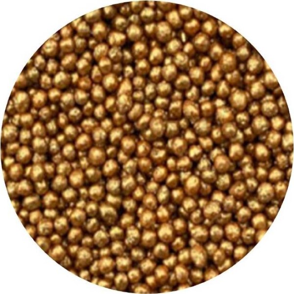 Cukrové perličky zlaté metalické 2mm 1kg - I LOVE CAKES