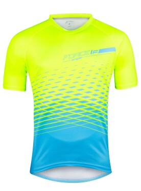 Dres FORCE MTB ANGLE krátký rukáv, fluo-modrý