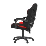 Herní křeslo, synchronní mechanismus, černá a červená látka, plast. kříž