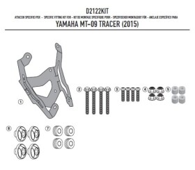 D2122Kit montážní sada Yamaha MT-09 Tracer 850 (15-17) pro plexi 2122DT