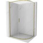 MEXEN - Exo čtvrtkruhový posuvný sprchový kout 90 x 80, transparent, zlato 8131-090-080-50-00