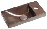 SAPHO - AGOS betonové umývátko 40x22cm, levé/pravé, tmavě hnědá pololesk AS40015