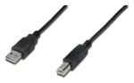 Digitus černá / Propojovací kabel USB 2.0 / Typ A - B (M/M) / 1 m (AK-300105-010-S)