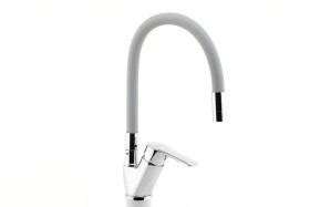 NOVASERVIS - Dřezová baterie s šedým flexi ramenem Metalia 54, chrom 54014F,0S