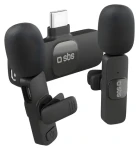 SBS Klopové mikrofony s USB-C přijímačem černá / Mikrofon / sada 2 ks / USB-C