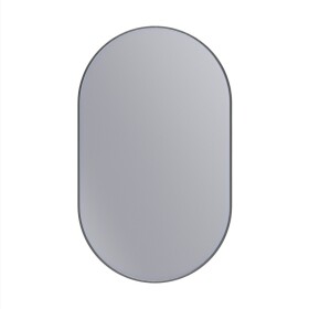 Erga Oval, oválné zrcadlo 60x100cm, černý rám, ERG-V01-OVAL-6010-BK