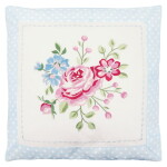 GREEN GATE Vyšívaný povlak na polštář Nikolina Pale Blue 40 × 40 cm, modrá barva, textil