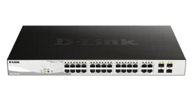 D-Link DGS-1210-28P / Gigabit PoE Smart Switch / 24x gigabit RJ45 / 4x gigabit SFP / PoE 193W