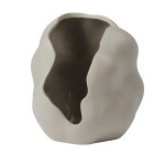Broste Keramický svícen Hekla Dove Grey, šedá barva, keramika