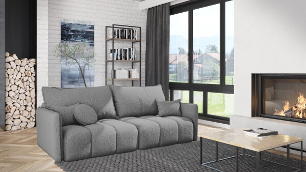 FRONTI Rozkládací 3-místná pohovka CARMEN - šedá - Abriamo 07 22146